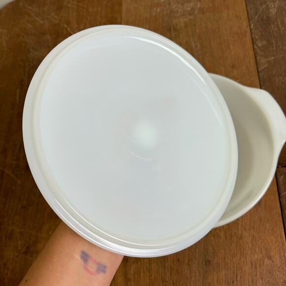 Fire King GREEN MEADOW FLOWERS Casserole Dish w Lid 437 Anchor‎ Hocking - Picture 6 of 9